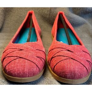 BLOWFISH Womens sz 10 Casual or Dress Red Cozumel Linen Slip On GLO Flats NEW